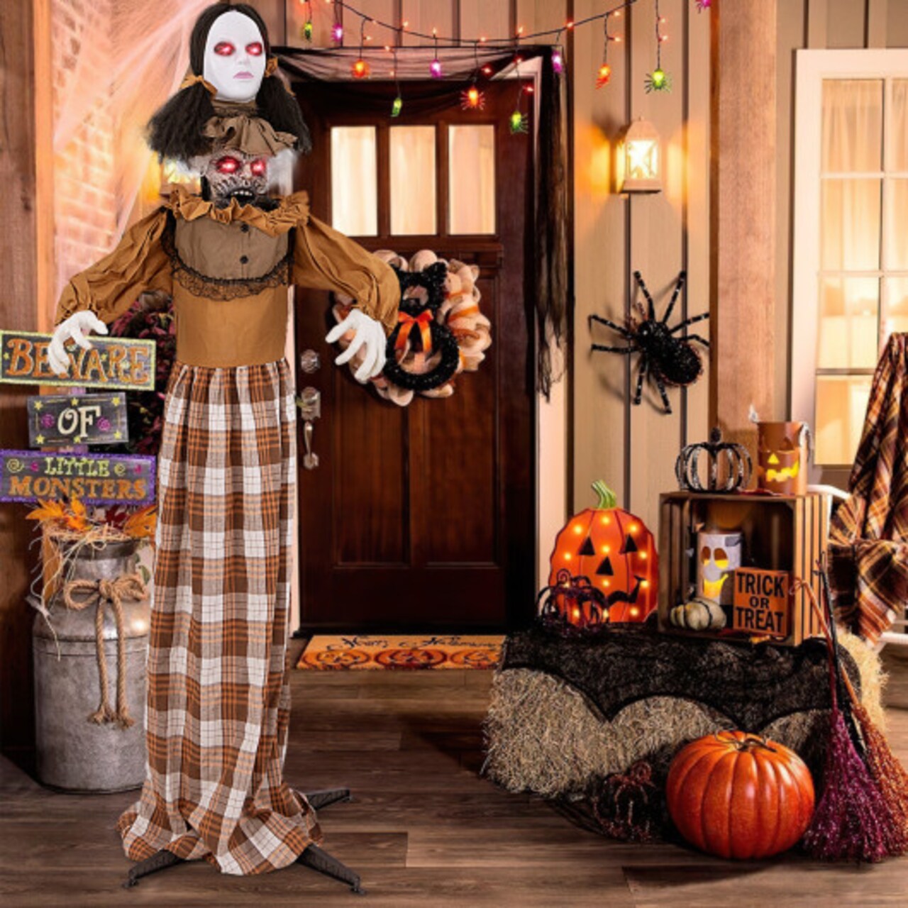 Halloween Animatronic Haunted Woman with Pop Up Head and Control Button